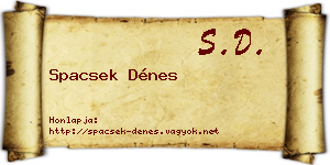 Spacsek Dénes névjegykártya
